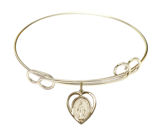 Miraculous Double Loop Bangle Bracelet - Gold-Filled Charm 4125GF