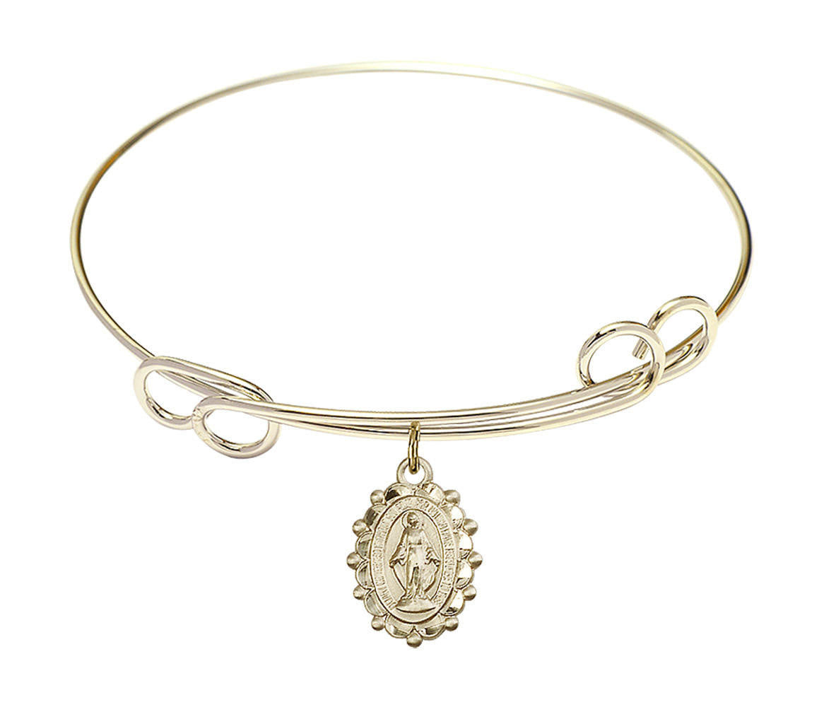 Miraculous Double Loop Bangle Bracelet - Gold-Filled Charm 6040GF