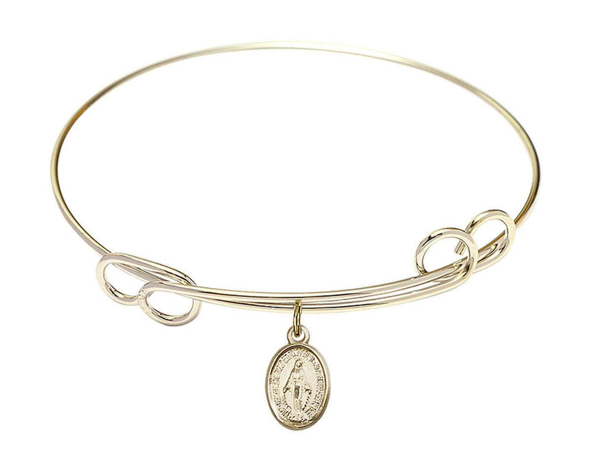 Miraculous Double Loop Bangle Bracelet - Gold-Filled Charm