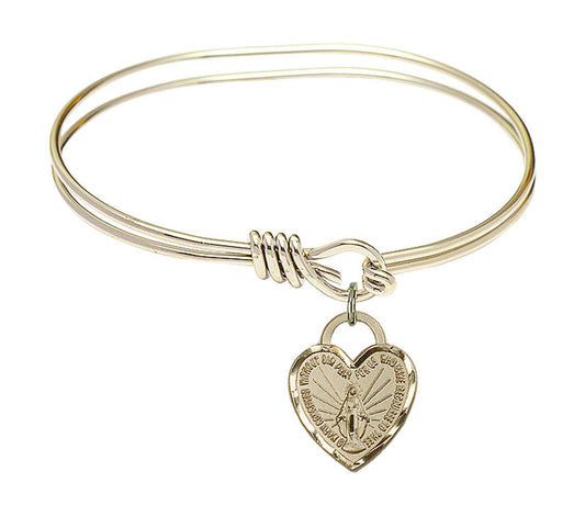 Miraculous Heart Eye Hook Bangle Bracelet - Gold-Filled Charm 3401GF