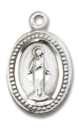 Miraculous Medal Charm - Sterling Silver Oval Pendant 0700SS