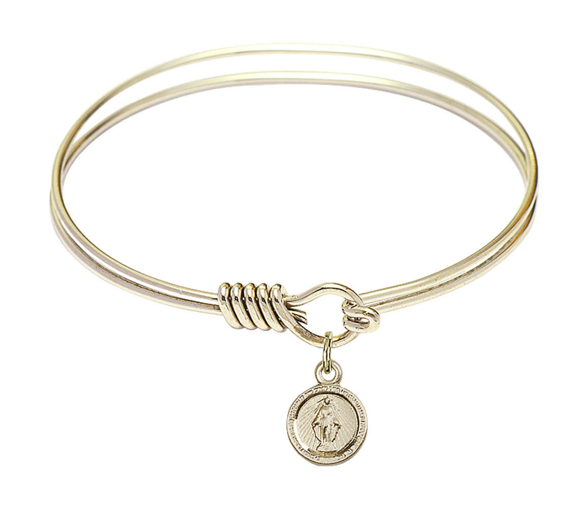 Miraculous Round Eye Hook Bangle Bracelet - Gold-Filled Charm - 6.25 Inch 2342GF