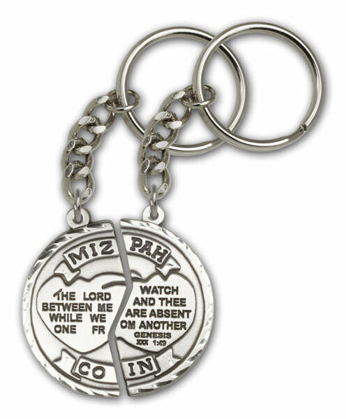 Mizpah Keychains - Silver Finish -
