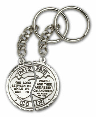 Mizpah Keychains - Silver Finish -