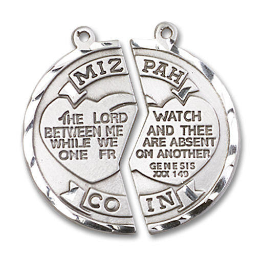 Mizpah Medal - Sterling Silver 1 x 1 Pendant 2012SS