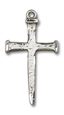 Nail Large Cross Pendant - Sterling Silver 1 1/8" x 5/8" (0085SS)