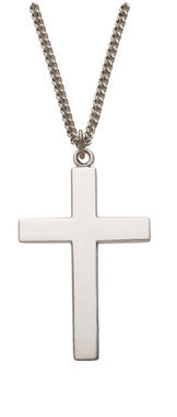 Our Father Cross Necklace - Sterling Silver Pendant on 24" Stainless Chain (SX7910SH)