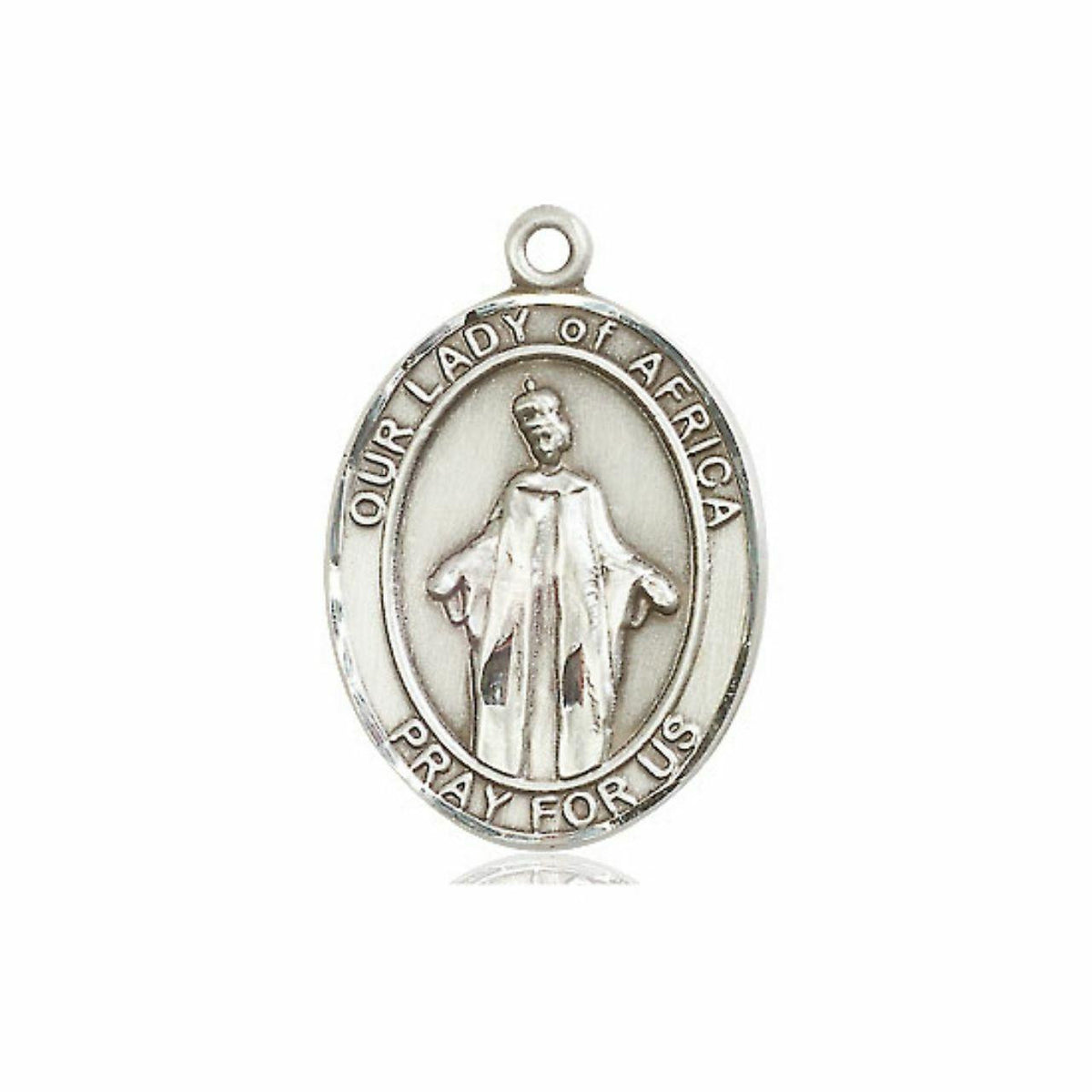 Our Lady of Africa Medal - Sterling Silver Oval Pendant 3 Sizes