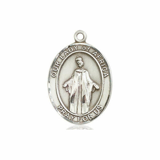 Our Lady of Africa Medal - Sterling Silver Oval Pendant 3 Sizes