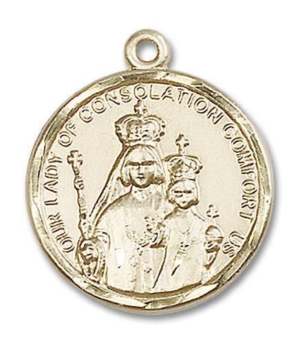 Our Lady of Consolation Medal - 14kt Gold 7/8 x 3/4 Oval Pendant 0038