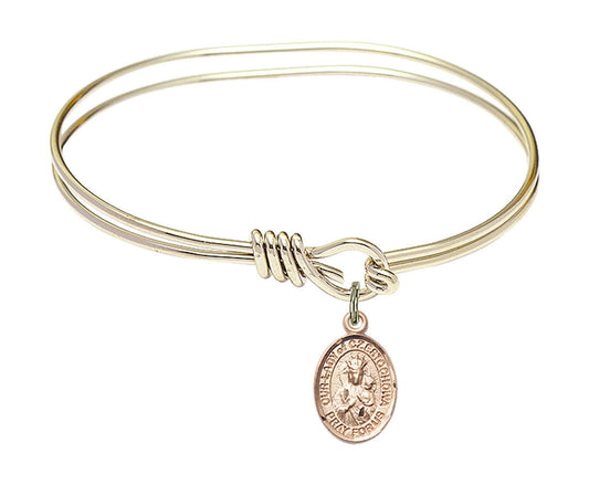 Our Lady of Czestochowa Eye Hook Bangle Bracelet - Gold-Filled Charm 9421GF