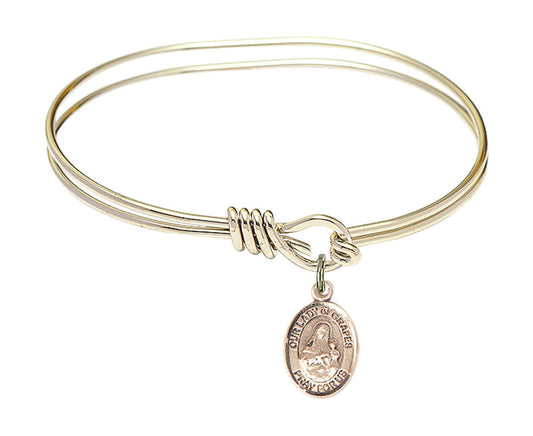Our Lady of Grapes Eye Hook Bangle Bracelet - Gold-Filled Charm 9347GF