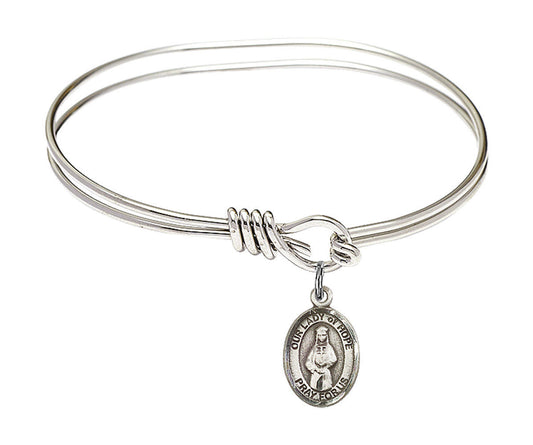 Our Lady of Hope Eye Hook Bangle Bracelet - Sterling Silver Charm 9230SS