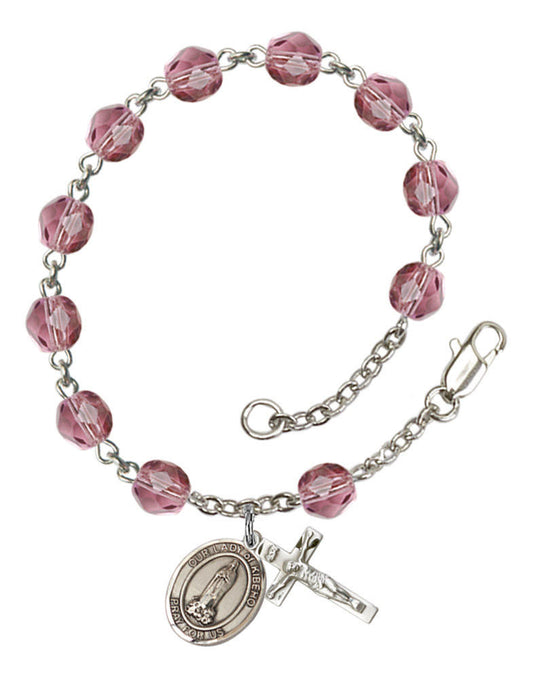 Our Lady of Kibeho Rosary Bracelet With 6MM Fire Polished Beads RB6000AMS9414