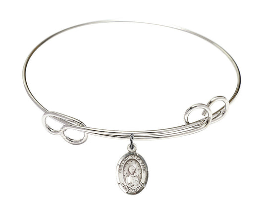 Our Lady of La Vang Double Loop Bangle Bracelet - Sterling Silver Charm 9115SS