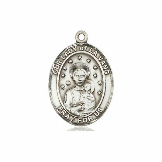 Our Lady of La Vang Medal - Sterling Silver Oval Pendant 3 Sizes