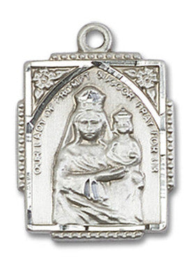 Our Lady of Prompt Succor Medal - Sterling Silver 3/4" x 1/2" Rectangular Pendant (0804PSSS)