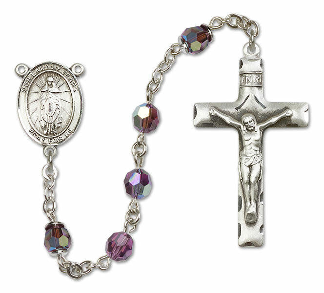 Our Lady of Tears Sterling Silver Rosary - 16 Color Options 8346/0644
