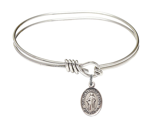 Our Lady The Undoer of Knots Eye Hook Bangle Bracelet - Sterling Silver Charm 9383SS