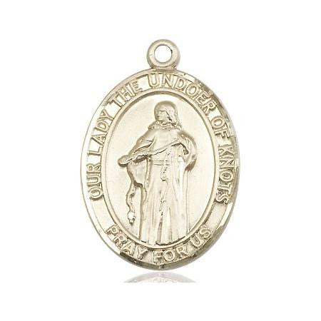 Our Lady Undoer of Knots Medal - 14kt Gold Oval Pendant 3 Sizes