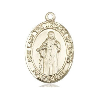 Our Lady Undoer of Knots Medal - 14kt Gold Oval Pendant 3 Sizes