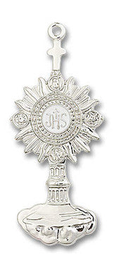 Oversized Monstrance Pendant - Sterling Silver 2 1/8" x 7/8" (6099SS)