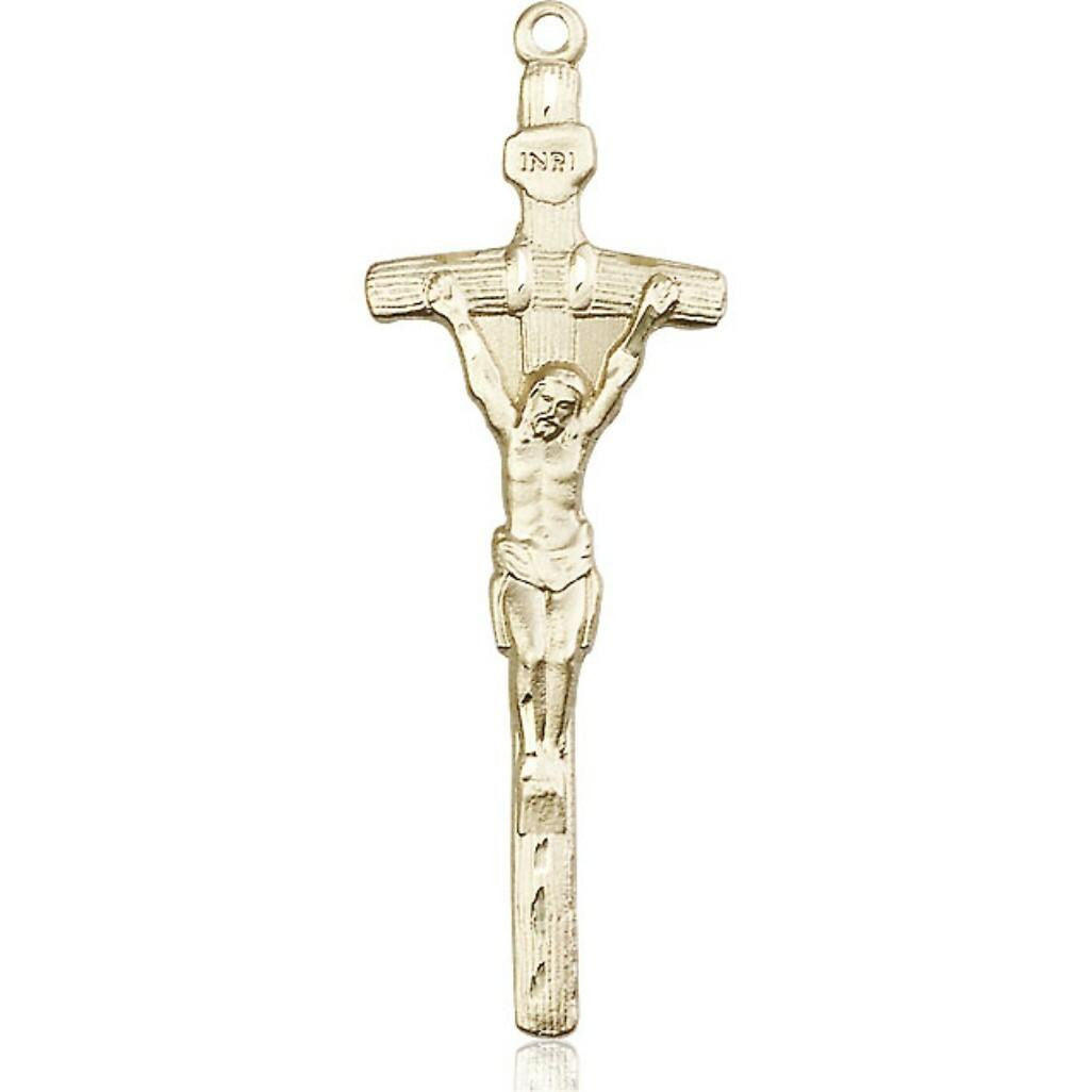 Papal Crucifix Pendant - 14kt Gold 3 Sizes