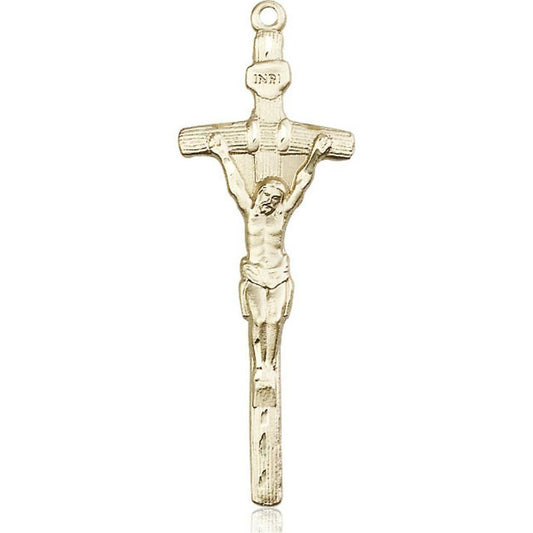 Papal Crucifix Pendant - 14kt Gold 3 Sizes
