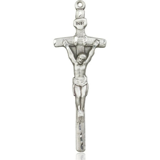 Papal Crucifix Pendant - Sterling Silver 3 Sizes