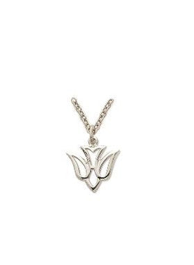 Pierced Descending Dove Necklace - Sterling Silver Pendant On 18" Stainless Chain (SM8920SH)