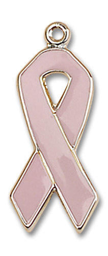 Pink Cancer Awareness Pendant - 14kt Gold 7/8 x 1/4 5151PK