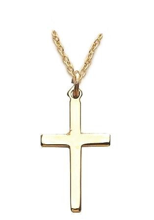 Plain Cross Necklace - Gold-Filled Pendant on 18 Gold-Plated Chain SX0325GH