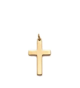 Plain Cross Necklace - Gold-Filled Pendant on 20 Gold-Plated Chain SX0326GH