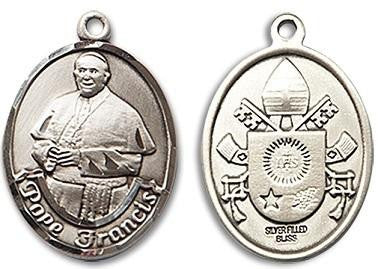 Pope Francis Medal - Sterling Silver Oval Pendant 2 Sizes