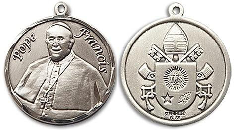 Pope Francis Medal - Sterling Silver Round Pendant 2 Sizes