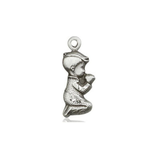Praying Boy Pendant - Sterling Silver 3/4 x 1/4 4263SS