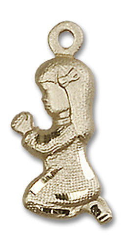 Praying Girl Pendant - 14kt Gold 5/8 x 1/4 4262
