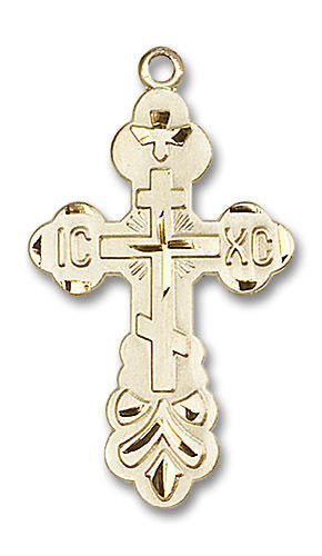 Russian Cross Pendant - 14kt Gold 1 3/8 x 3/4 0260