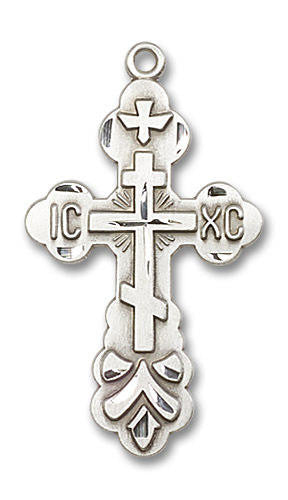 Russian Cross Pendant - Sterling Silver 1 3/8 x 3/4 0260SS
