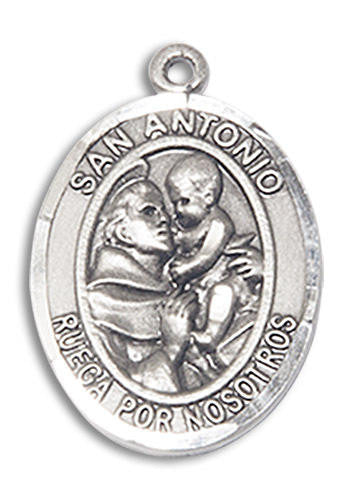 San Antonio Medal - Sterling Silver Oval Pendant 2 Sizes