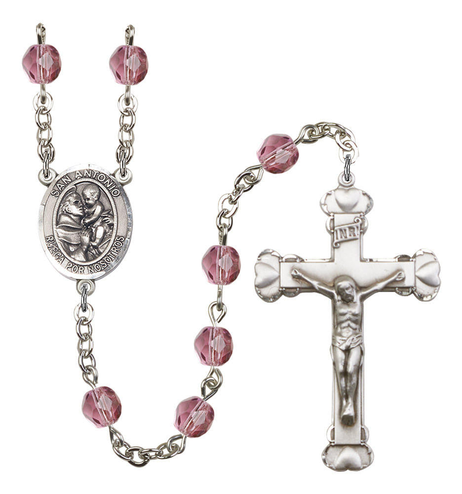 San Antonio Rosary - 6MM Fire Polished Beads 8004SPSS