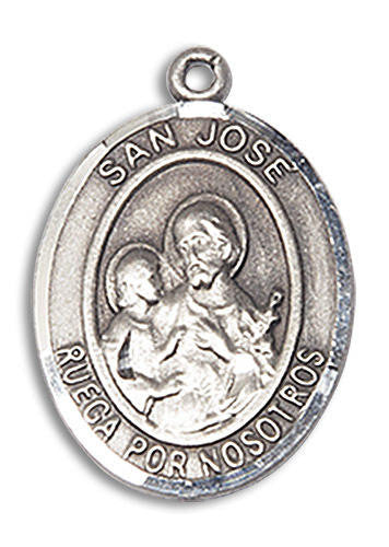 San Jose Medal - Sterling Silver Oval Pendant 2 Sizes