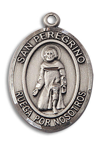 San Peregrino Medal - Sterling Silver Oval Pendant 2 Sizes