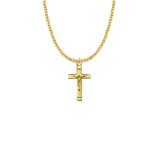 Satin Crucifix Necklace - 14K Gold-Filled Pendant On 18 Gold-Plated Chain SX7848GH