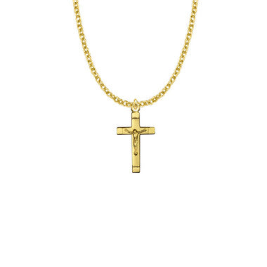Satin Crucifix Necklace - 14K Gold-Filled Pendant On 18" Gold-Plated Chain (SX7848GH)