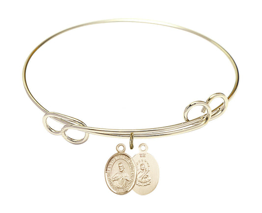 Scapular Double Loop Bangle Bracelet - Gold-Filled Charm 9098GF