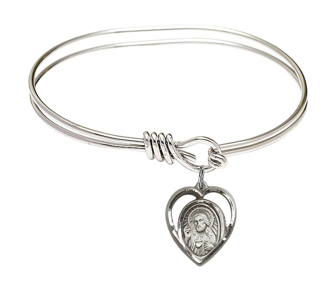 Scapular Eye Hook Bangle Bracelet - Sterling Silver Charm 4126SS