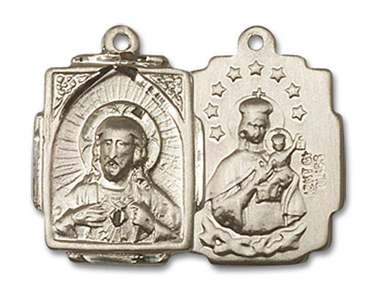 Scapular Medal - 14kt Gold 3/4 x 1/2 Rectangular Pendant 0804S