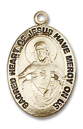 Scapular Medal - 14kt Gold 3/4 x 3/8 Pendant 3988