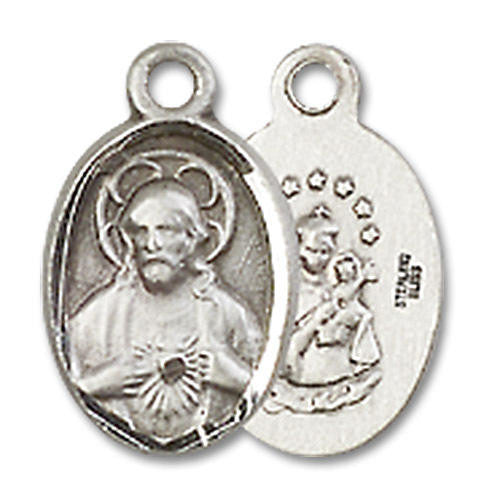 Scapular Medal Charm - Sterling Silver Oval Pendant 0702SSS